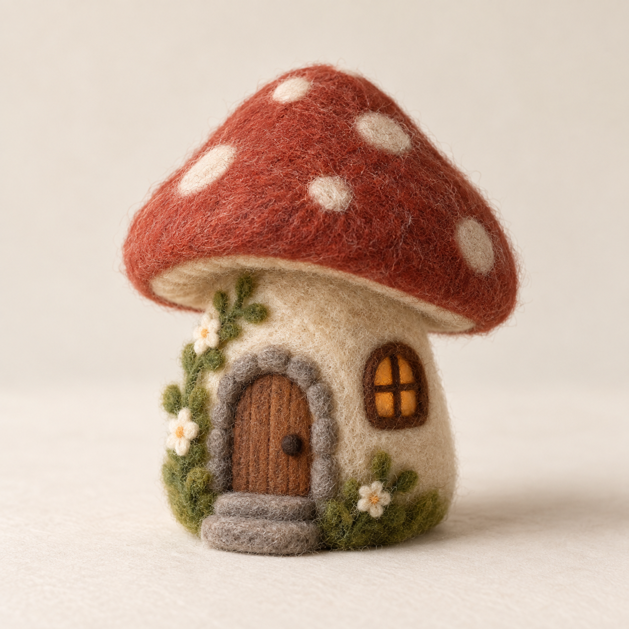 Sample wool felt cottage